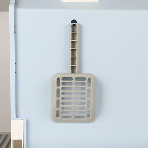 PaWz Fully Enclosed Cat Litter Box Mat Blue-1910112483377549317