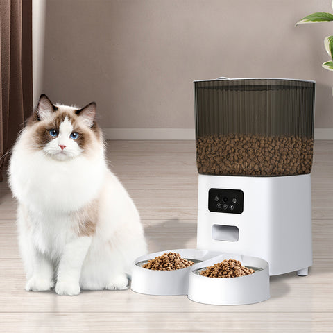 PaWz 5L Auto Pet Feeder Automatic Camera Wi-Fi White-1843791356233912327