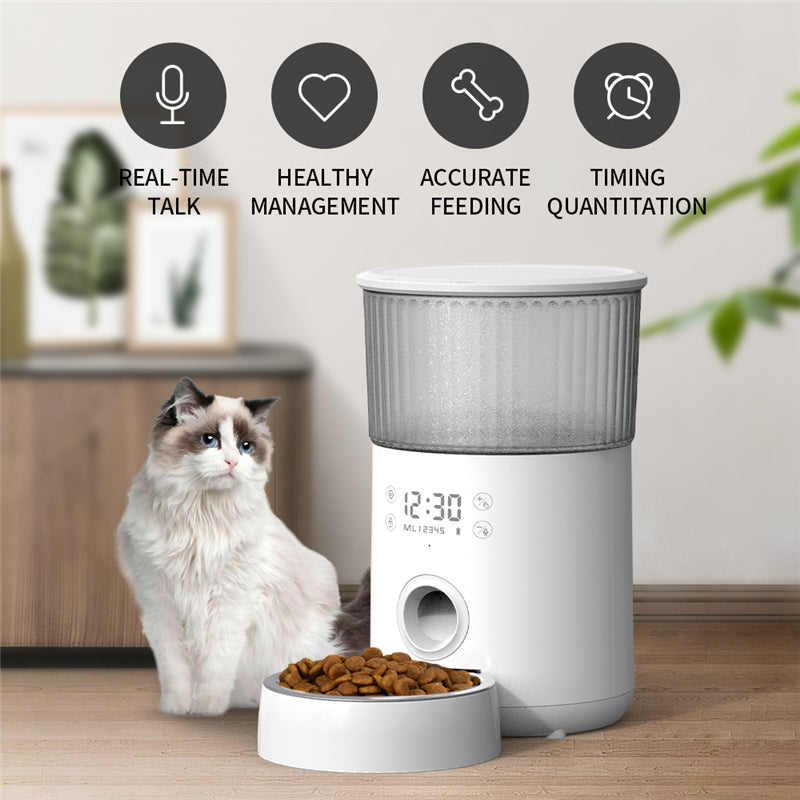 Petwiz 4L Automatic Pet Feeder Dry Food Dispenser Timer Voice