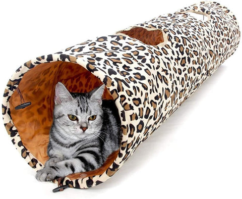 Wizard Leopard Print Cat Collapsible Play Tunnel