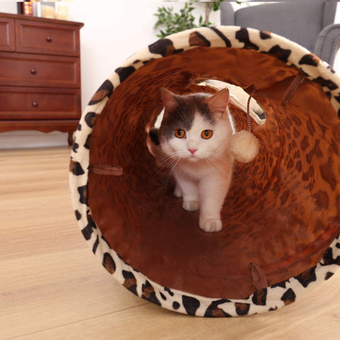 Wizard Leopard Print Cat Collapsible Play Tunnel