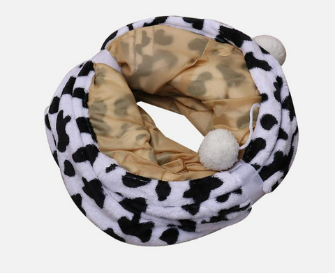 Petwiz Black and White Print Cat Collapsible Play Tunnel