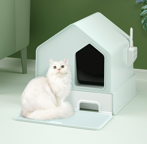 Petwiz Enclosed Cat Litter Box House Green Pet Wizard Australia