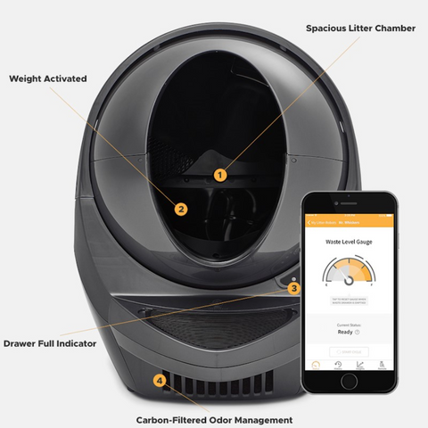 Litter-Robot III Open Air Connect - Grey | Automatic Litter Box With Wifi & App