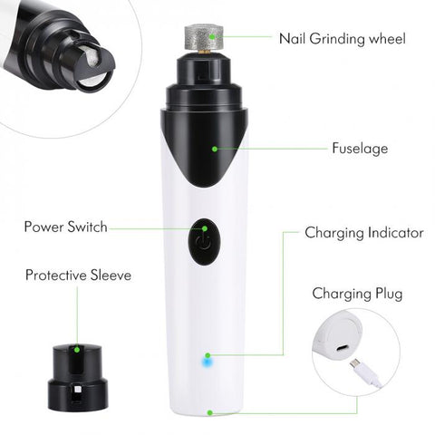 Electric Cordless Pet Nail Grinder/Trimmer For Dogs & Cats