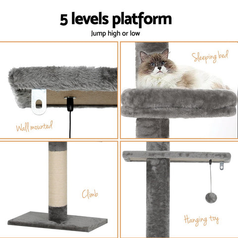 i.Pet Cat Tree 290cm Tower Scratching Post Scratcher Floor to Ceiling Cats Bed