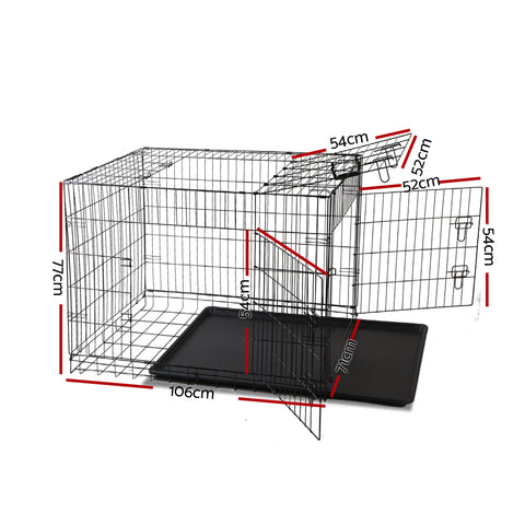 i.Pet 42" Dog Cage Crate Large Kennel 3 Doors