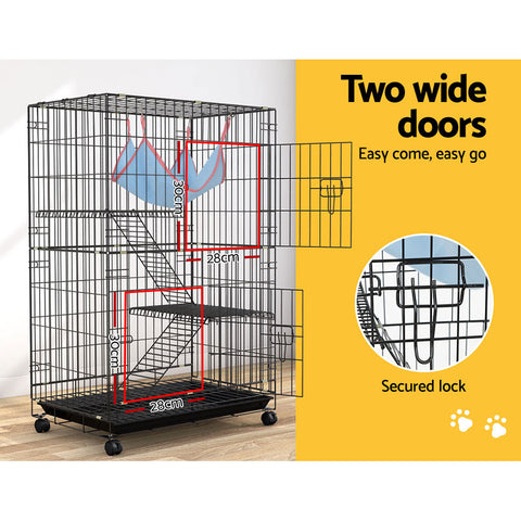 i.Pet Rabbit Cage 100cm Hutch 3 Level Indoor Guinea Pig Ferret