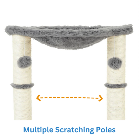 Petwiz 52cm Faux Fur Cat Tree Scratching Post