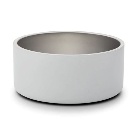 Snooza Double Wall Stainless Steel Bowl Salt White - Medium