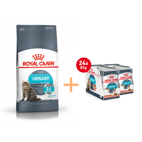 Royal Canin Urinary Care 4kg Dry & 24 x Gravy Wet Cat Food Bundle