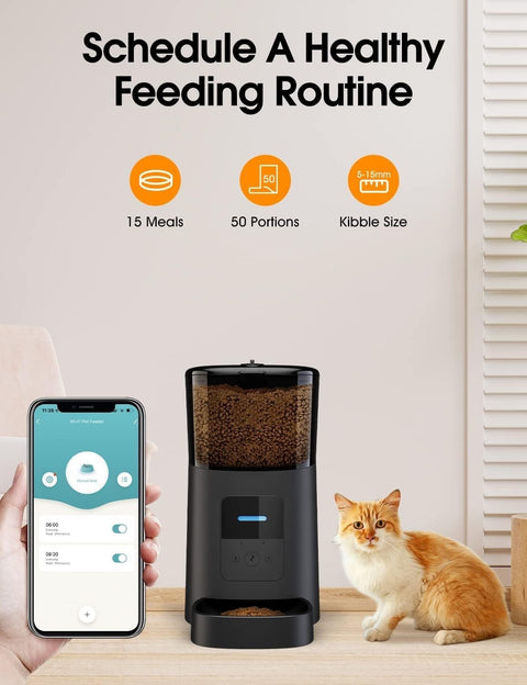 FLOOFI WiFi 6L Automatic Pet Feeder (Black) FI-FD-120-CX