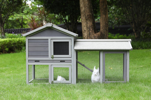 YES4PETS 148cm Rabbit Hutch Quail Run Wooden Cage Guinea Pig Cage House