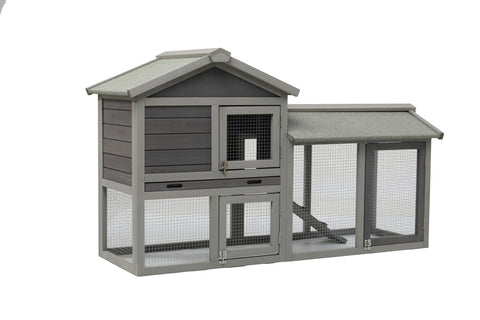 YES4PETS 148cm Rabbit Hutch Quail Run Wooden Cage Guinea Pig Cage House