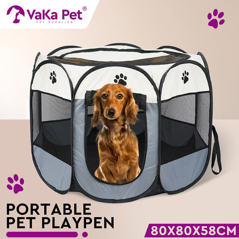 VaKa Pet Tent Playpen Dog Cat Play Pen Bags Kennel Portable Puppy Crate Cage