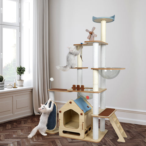 PaWz Cat Tree Scratching Post Scratcher Cats Tower Wood Condo Toys House 168cm